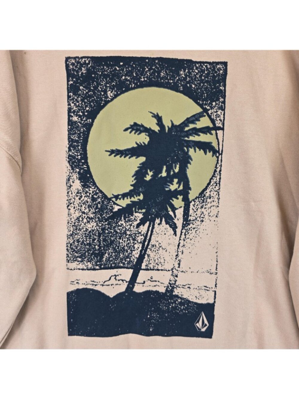 Volcom Ex Boyfriends Sweatshirt Womens XL Peach Palm Graphic Fleece Pullover - Picture 9 of 15